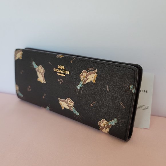 COACH Slim Bifold in Coated Canvas with Musical Penguin Print- FINAL PRICE $99. - Picture 5 of 16